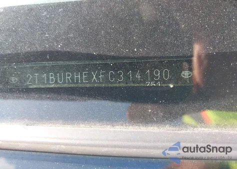 2015 Toyota Corolla Le from USA, damaged, VIN 2T1BURHEXFC314190